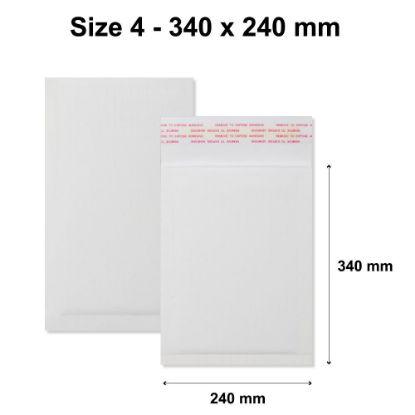 340x240mm White Corrugated Padded Envelopes