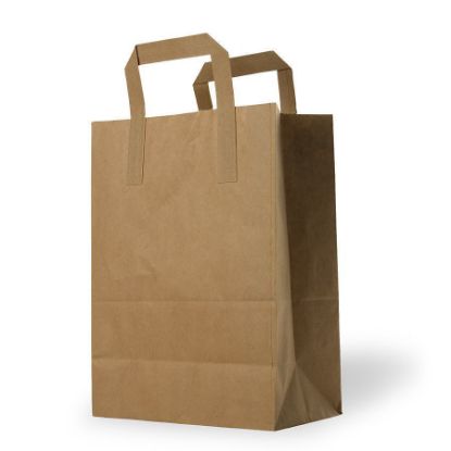 Small Brown SOS Kraft Paper Bags With Flat Handles