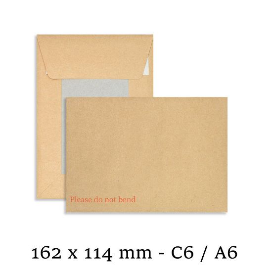 C6 A6 Manilla Hard Board Backed Envelopes