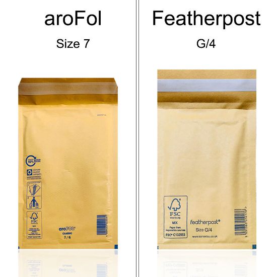 Picture of aroFol / Featherpost Padded Envelopes Mailer Gold G/4 - 340 x 240 mm - Box of 100