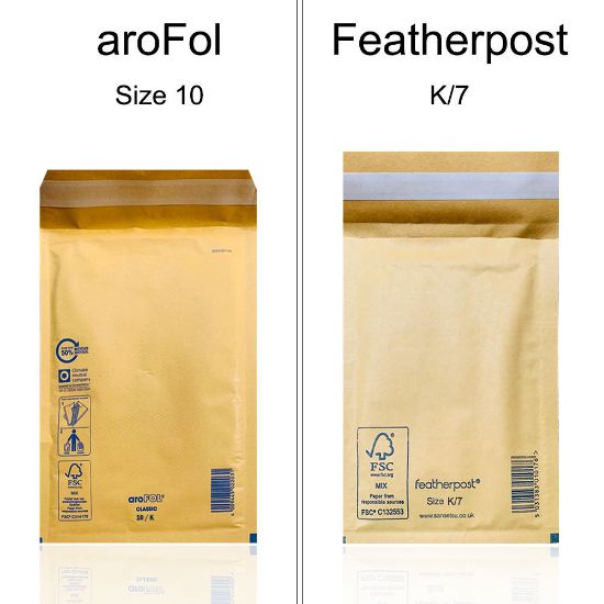 Picture of aroFol / Featherpost Padded Envelopes Mailer Gold K/7 - 470 x 350 mm - Box of 50