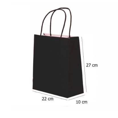 Paper Bags with Twisted Handle (Black) 22x27x10 cm