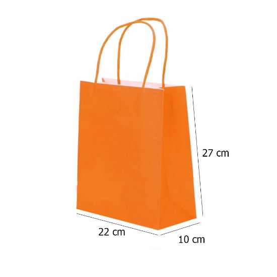 Paper Bags with Twisted Handle (Orange) 22x27x12 cm