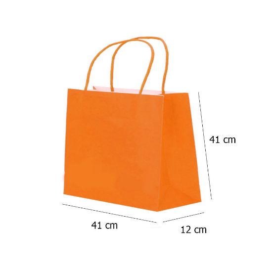 Paper Bags with Twisted Handle (Orange) 41x41x12 cm