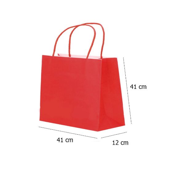 Paper Bags with Twisted Handle (Red) 41x41x12 cm