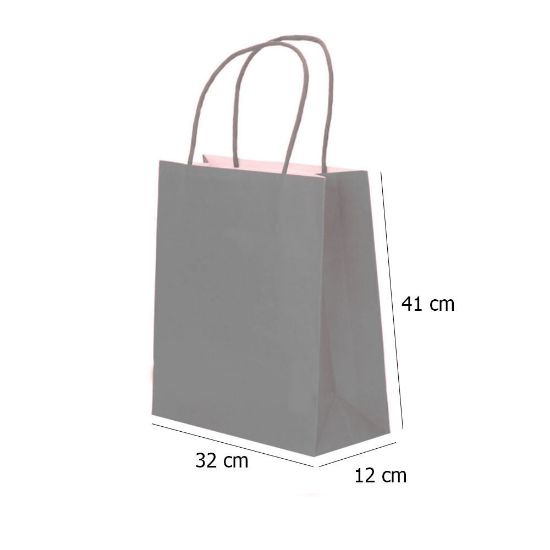 Paper Bags with Twisted Handle (Silver) 32x41x12 cm