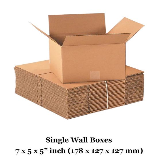 Single wall cardboard boxes - 7x5x5" inch