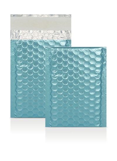 145x90 mm Ice Blue Metallic Bubble Envelopes