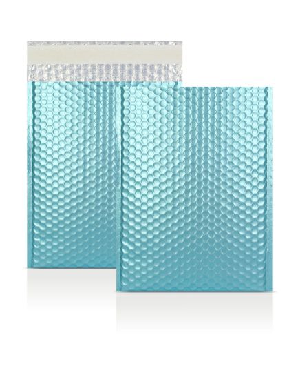 324x230 mm Ice Blue Metallic Bubble Envelopes