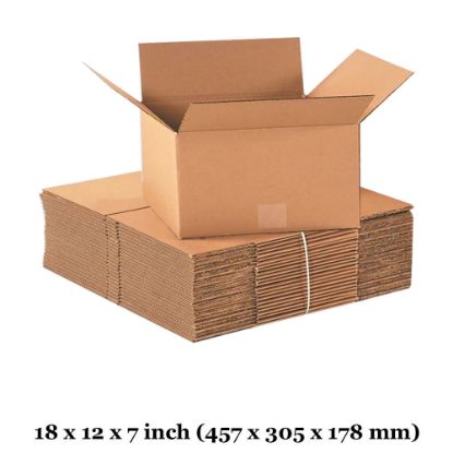 Single wall cardboard boxes - 18x12x7" inch