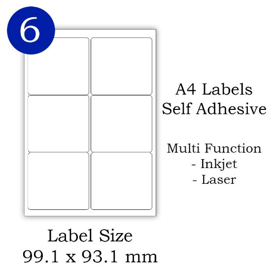 6 Label Per Sheet - 6UP Label