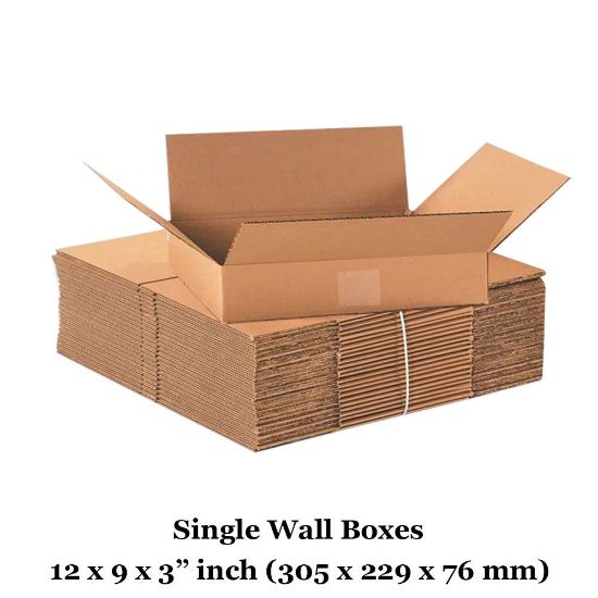 50 x SINGLE WALL 12x9x3" MAILING POSTAL CARDBOARD BOXES 