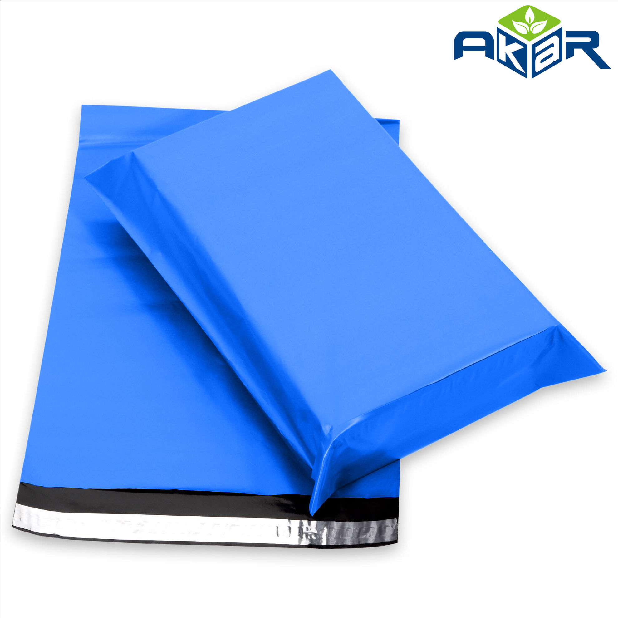 50 Blue Poly Mailers – Self-Seal Envelopes 5.1x7.5" (130x190+40mm) For Mailing