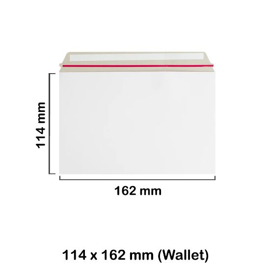 C6 All Board White Envelopes Mailer (Wallet Style)g