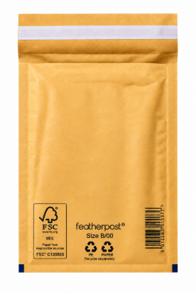 Picture of Featherpost Padded Envelopes Mailer Gold B/00 - 215 x 120 mm - Box of 200