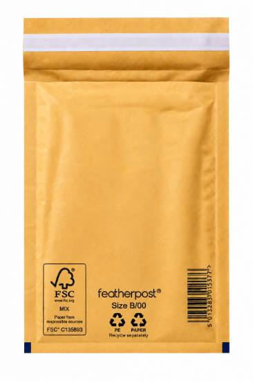 Picture of Featherpost Padded Envelopes Mailer Gold B/00 - 215 x 120 mm - Box of 200