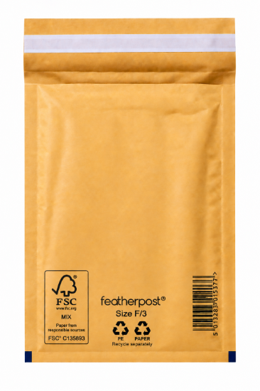 Picture of Featherpost Padded Envelopes Mailer Gold F/3 - 340 x 220 mm - Box of 100